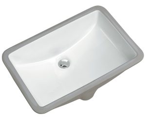 21" Undermount Rectangular Vanity Sink, White, MODEL: 1612W