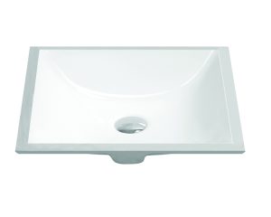 18" Undermount Rectangular Vanity Sink, White, MODEL: 1628